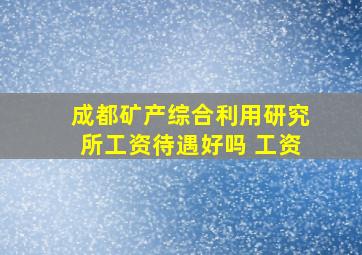 成都矿产综合利用研究所工资待遇好吗 工资